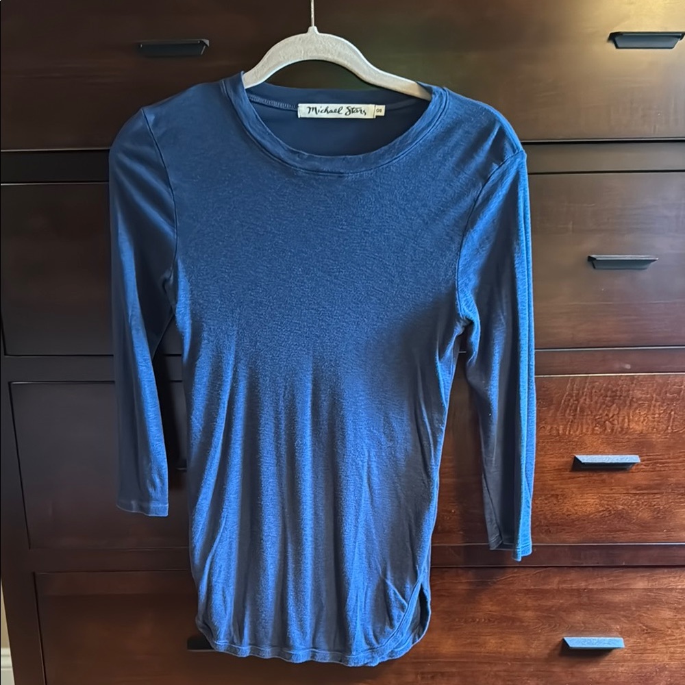 EUC- Michael Stars - 3/4 sleeve tee. Blue color. One size.